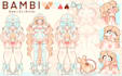 draw a character reference sheet in a cute anime manga style