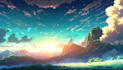 make anime landscape background novel game wallpaper 2d art, character with ai