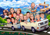 draw group cartoon, caricature based on your photo