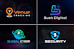 do modern startup tech security crypto app logo design