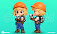 design 3d cute character, people, mascot, animal, cartoon, character modeling