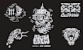 draw retro skull for your logo and t shirt