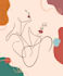 draw minimalist female line art in boho aesthetic style