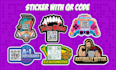 make sticker design with qr code integrated