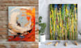 create unique printable digital oil paint abstract wall art design