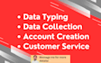 do data entry, web research, copy paste, and lead generation