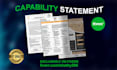 do professional capability statement, government contract, and flyer design