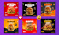 design food menu, instagram post, cleaning service, and social media template