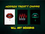 realistic canvas wall art mockup and designs