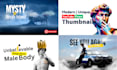 create a modern, unique youtube fiverr gig image thumbnail