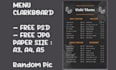 menu food and drinks like a chalkboard or classic