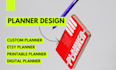 design printable, custom, digital, and etsy digital planner