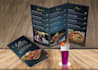 design table menu, price table, comparison chart, table tent, trifold card etc