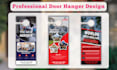 do door hanger, dl flyer, rack card, postcard and signage design