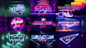 do 80s retrowave logo designs and futuristic synthwave style
