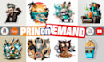 create unique stickers and tshirt designs using midjourney