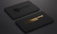 design elegant, business card with emboss, gold foil, moo, and spot uv