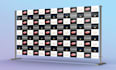 create an outstanding event backdrop design, step and repeat, red carpet, expo b