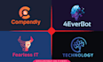 make modern minimalist startup, tech, and crypto logo design