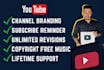 create best youtube channel setup with logo, art, intro, seo
