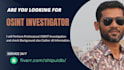 be your osint private investigator and background check