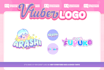 create cute vtuber logo design for vtuber streamer chibi style