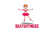 roller skating lessons cartoon logo design