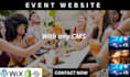 design event website, ticket website, event management website for your event