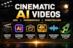 create cinematic ai music video, product video and ads