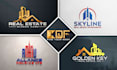 do real estate, property, and construction business logo design