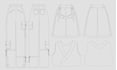 fashion technical drawings, complete tech pack designs