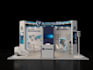 do realistic 3d modeling rendering of exhibition stand