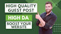 publish high quality dofollow SEO backlinks with guest post for google ranking