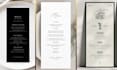 design wedding set menu, wedding thank you card for table