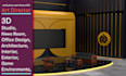 3d virtual studio, 3d floor plan, green screen TV production