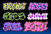 create y2k metallic chrome effect logo, custom font