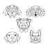 draw a stylized black and white vector animal