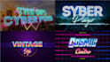 make 80s vaporwave 3d text logo designs with chrome effects