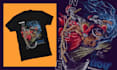 create scribble anime style illustration t shirt design