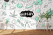 draw creative doodle wall art ,decal ,mural and graffiti