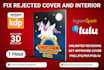 fix error modify rejected book cover or design book cover and interior for kdp