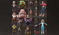 create stylized 3d character modelling and rigging with hand painted texture