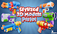 create realistic and stylized 3d assets or props for games, ads, etc