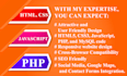 design a responsive website with html, css, javascript, php
