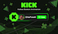 do trovo twitch kick tiktok youtube facebook dark follow button popup animation