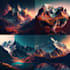 create a unique landscape art design via midjourney