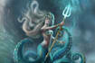 create premium mermaid illustration in fantasy style, exclusive no ai