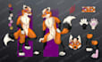 design your cartoon avatar vector characters oc and fursuits reference sheets