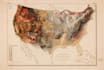 3d shaded relief map with vintage style