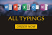 a typing master inpage, word, excel expert